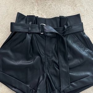 Faux leather shorts